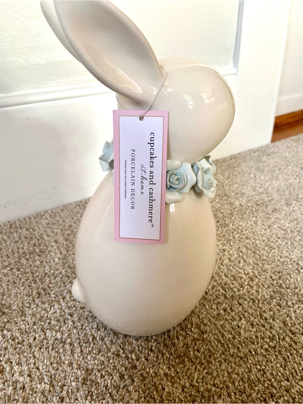 NWT Cupcakes and Cashmere Easter Bunny Figurine with Rose Collar Blue - Picture 2 of 15